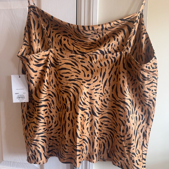 Nine West Cowlneck Satin Cami – Bronze Zig Zag – NWT -Size M - Picture 2 of 2